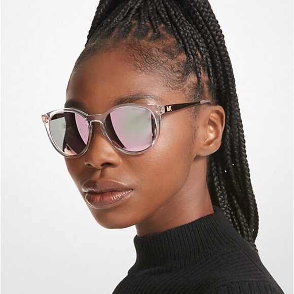 Michael Kors MK2143 TAMPA Sunglasses Clear Rose Gold 30504z Mirror Lens - Picture 2 of 9